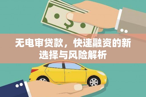 富源无电审贷款，快速融资的新选择与风险解析