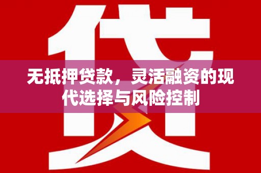 富源无抵押贷款，灵活融资的现代选择与风险控制