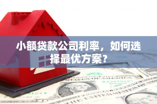 富源小额贷款公司利率，如何选择最优方案？