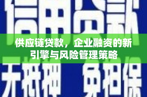 富源供应链贷款，企业融资的新引擎与风险管理策略