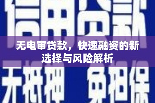 富源无电审贷款，快速融资的新选择与风险解析