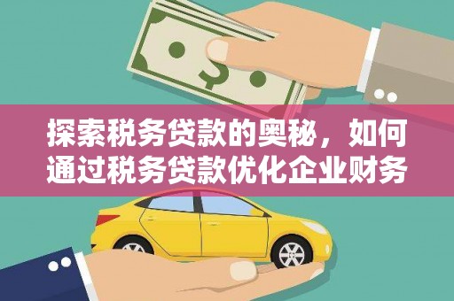 富源探索税务贷款的奥秘，如何通过税务贷款优化企业财务