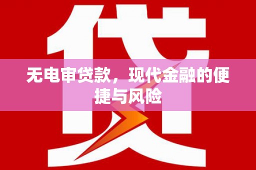 富源无电审贷款，现代金融的便捷与风险