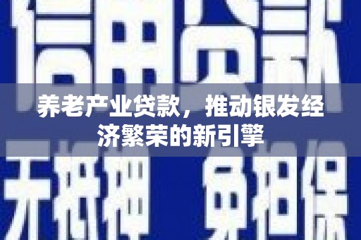 富源养老产业贷款，推动银发经济繁荣的新引擎
