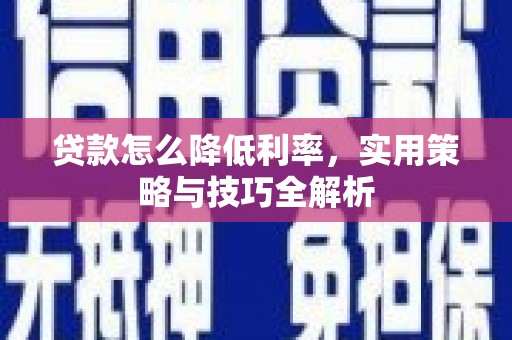 富源贷款怎么降低利率，实用策略与技巧全解析