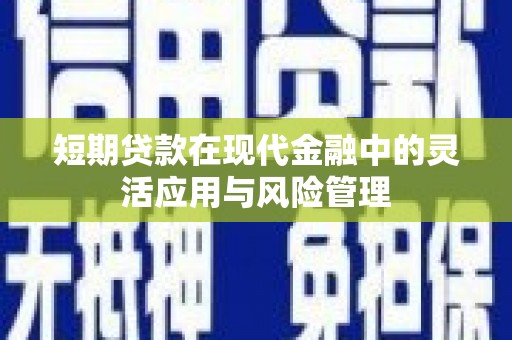 富源短期贷款在现代金融中的灵活应用与风险管理